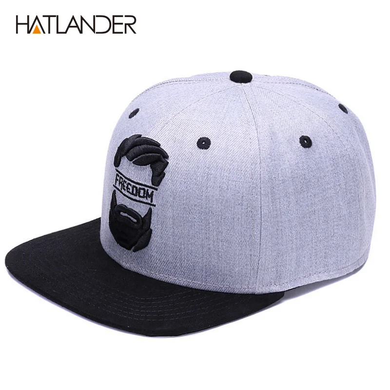 HATLANDER الأصلي snapback كاب الرجال شقة حافة العظام قبعات البيسبول التطريز الشارب رجل قبعة الشباب الشارع وير بارد قبعة بتصميم هيب هوب