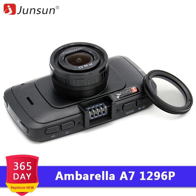 Junsun A790 Ambarella A7LA70 Автомобильная видеорегистрационная камера GPS с Speedcam 1296P Full HD 1080p
