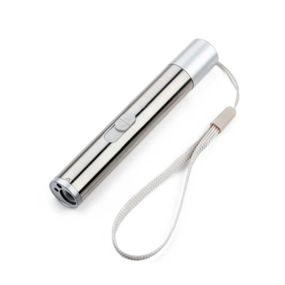 

New 3-In-1 Mini USB LED Flashlight For Identification Jewelry Currency Detection Stainless Steel Portable Outdoor Lighting