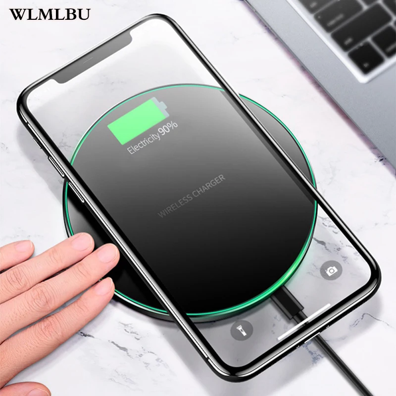 WLMLBU 10 Вт Qi Беспроводное зарядное устройство для iPhone X/XS Max XR 8 Plus QC3.0 быстрая