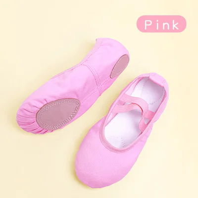 Pink Детские танцевальные Тапочки; Профессиональные парусиновые на мягкой подошве для взрослых; балетки для девочек; женские и Детские балетки - Цвет: Pink