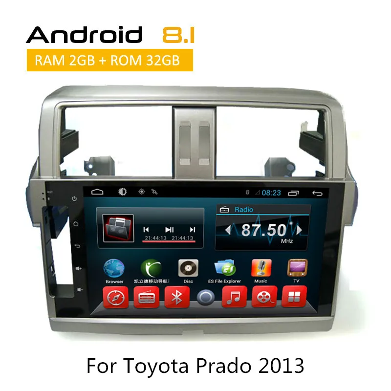 

2Din Android 6.0 8.1 Head Unit For Toyota Prado 2013 Car Radio GPS iPod AUX Bluetooth SWC Video Display YouTube NO CD dvd player