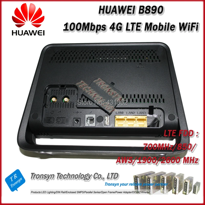 Новинка! аппарат не привязан к оператору сотовой связи LTE FDD 100 Мбит/с HUAWEI B890 4 аппарат не привязан к оператору сотовой связи беспроводная точка доступа шлюз с внешней антенны с USB, RJ11 и LAN Порты и разъёмы