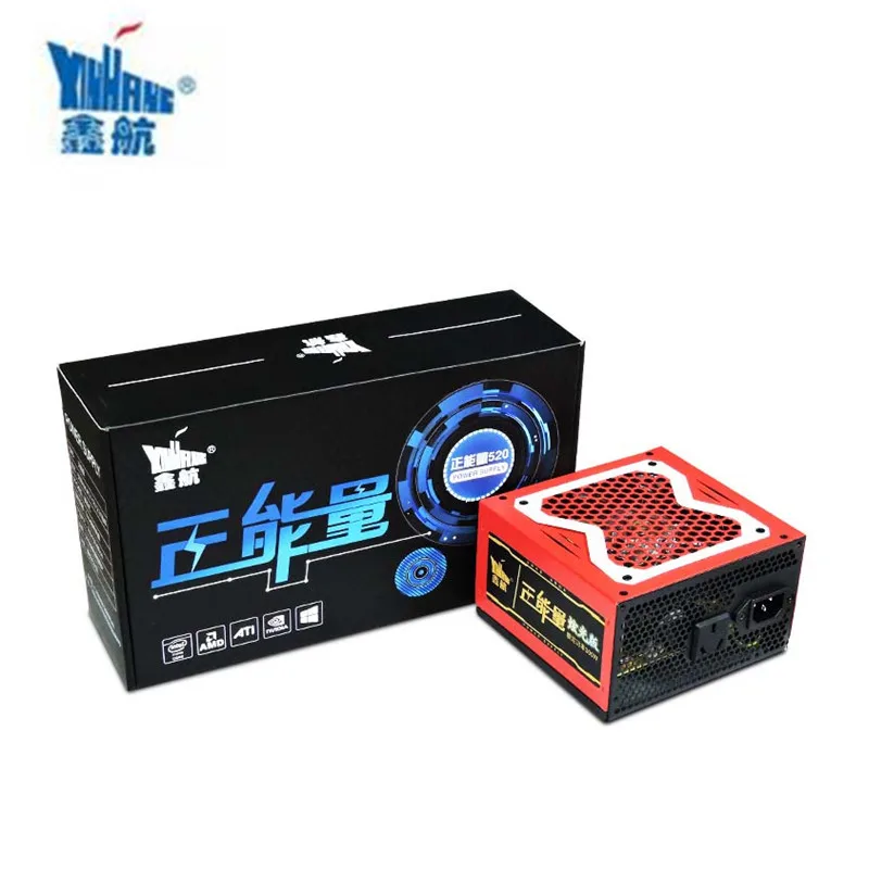 XINHANG ATX 24pin 12V 520W PC Power Supply 520W PSU For Game Color LED Desktop Computer Power Supply CPU Gamer Server PSU ATX