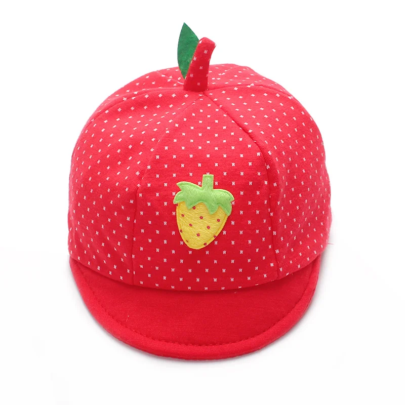 Cute Newborn Caps Cotton Girls Boys Cap Strawberry Newborn Hats Fruit