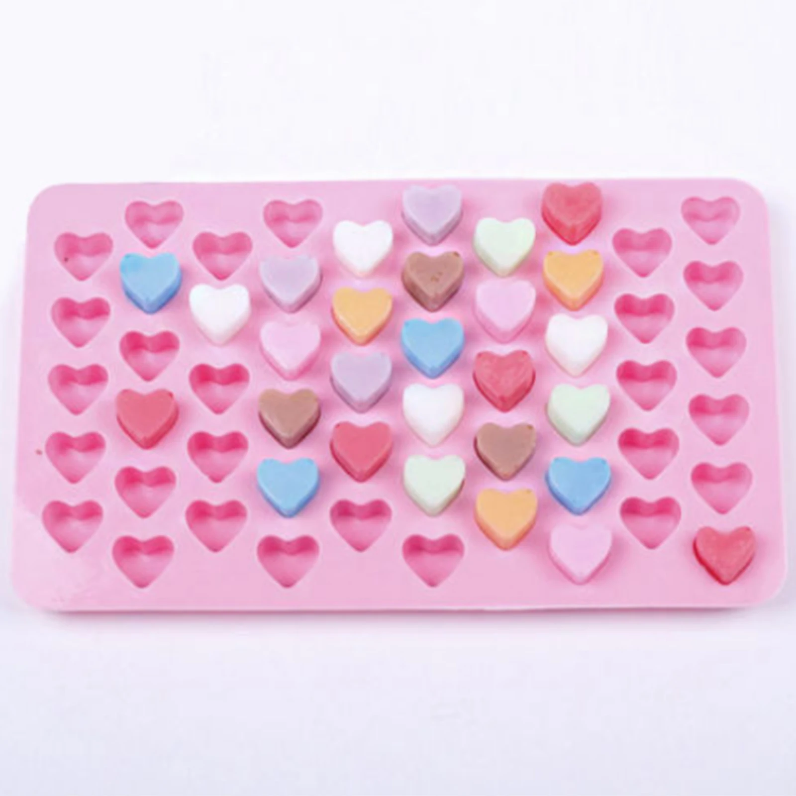 Силиконовая форма в форме милого мини-сердца, силиконовая форма для выпечки кубиков льда, шоколада, конфет, мыла, форма для изготовления торта, хлеба, мусса, желе, шоколада - Цвет: Розовый