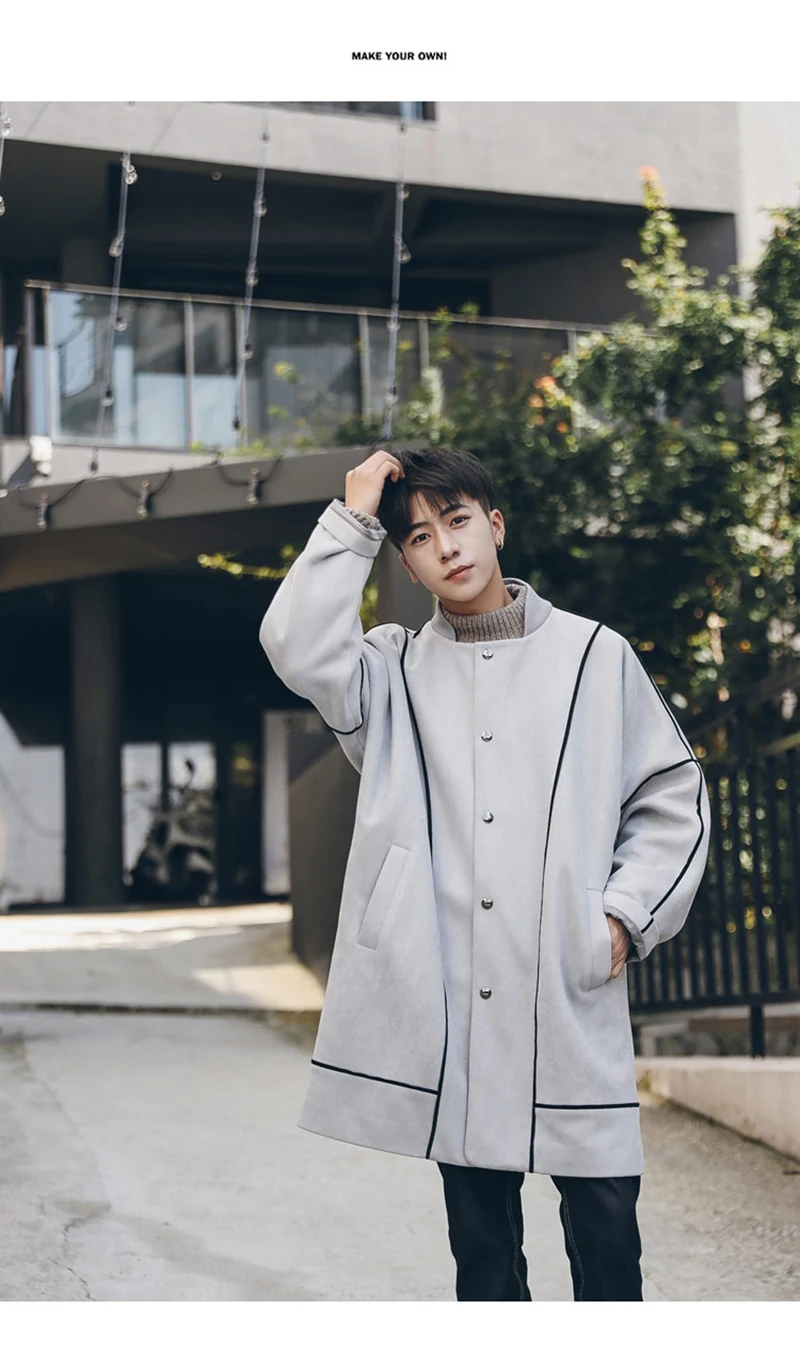 Warm Male Trench Coat Wool Liner Long Thick Fleece Jacket Men Fur Inside Parka Winter Jackets  (7)