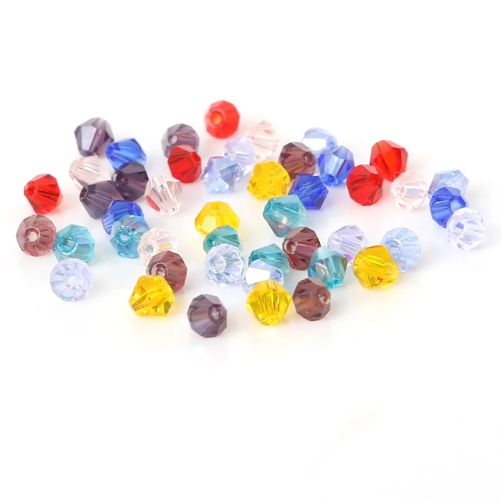 

50pcs/lot 6mm Bicone Austria Crystal Beads faceted Glass Beads Loose Spacer Beads For Jewelry Making