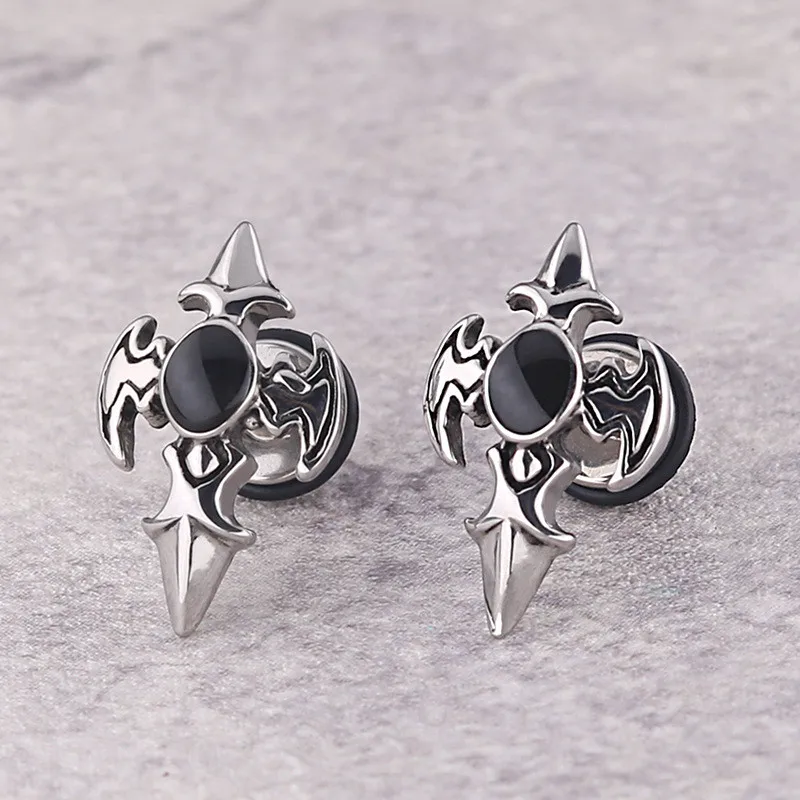 Высококачественные ретро серьги-гвоздики из нержавеющей стали для женщин, модные крутые серьги в стиле панк, вечерние подарки