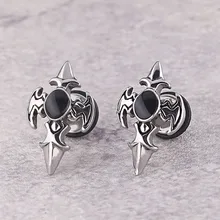 Высококачественные ретро серьги-гвоздики из нержавеющей стали для женщин, модные крутые серьги в стиле панк, вечерние подарки