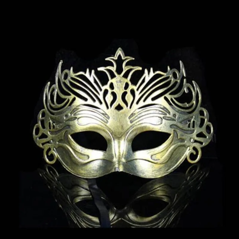 Полые римский солдат Для мужчин, Венецианский маскарад очки вечерние Хэллоуин косплейная корона для свадьбы карнавальный костюм мяч маска для вечеринки - Цвет: 2