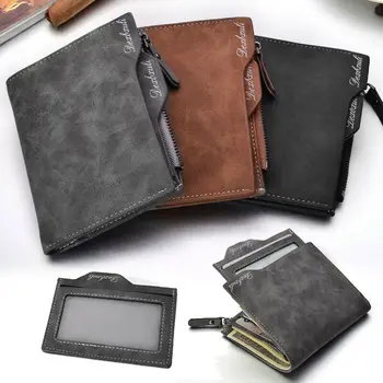 

Credit Card Holder Wallets for Men Women ID Cash Holder Zipper Coin Purses Key Wallet Faux Leather RFID Mini Wallet