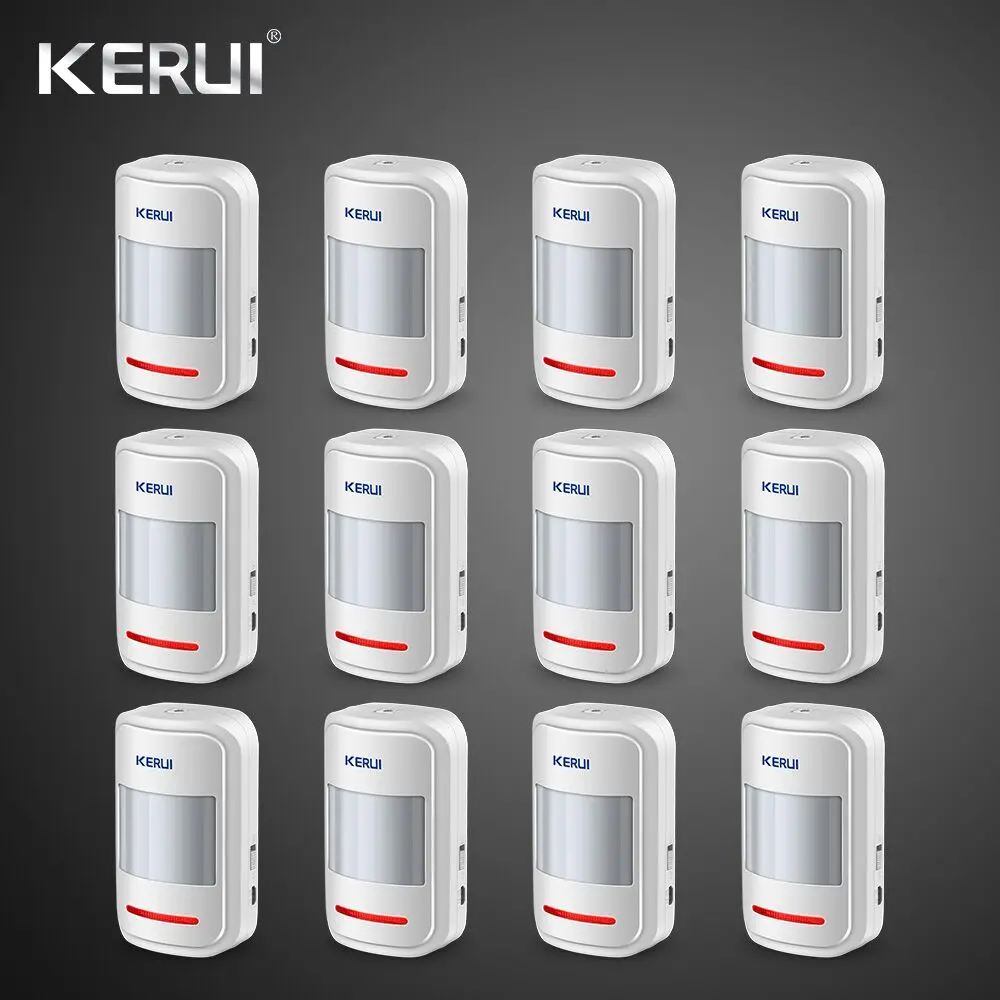 Kerui 12pcs Rechargeable 5V USB 433MHz Wireless PIR Motion Detector For
