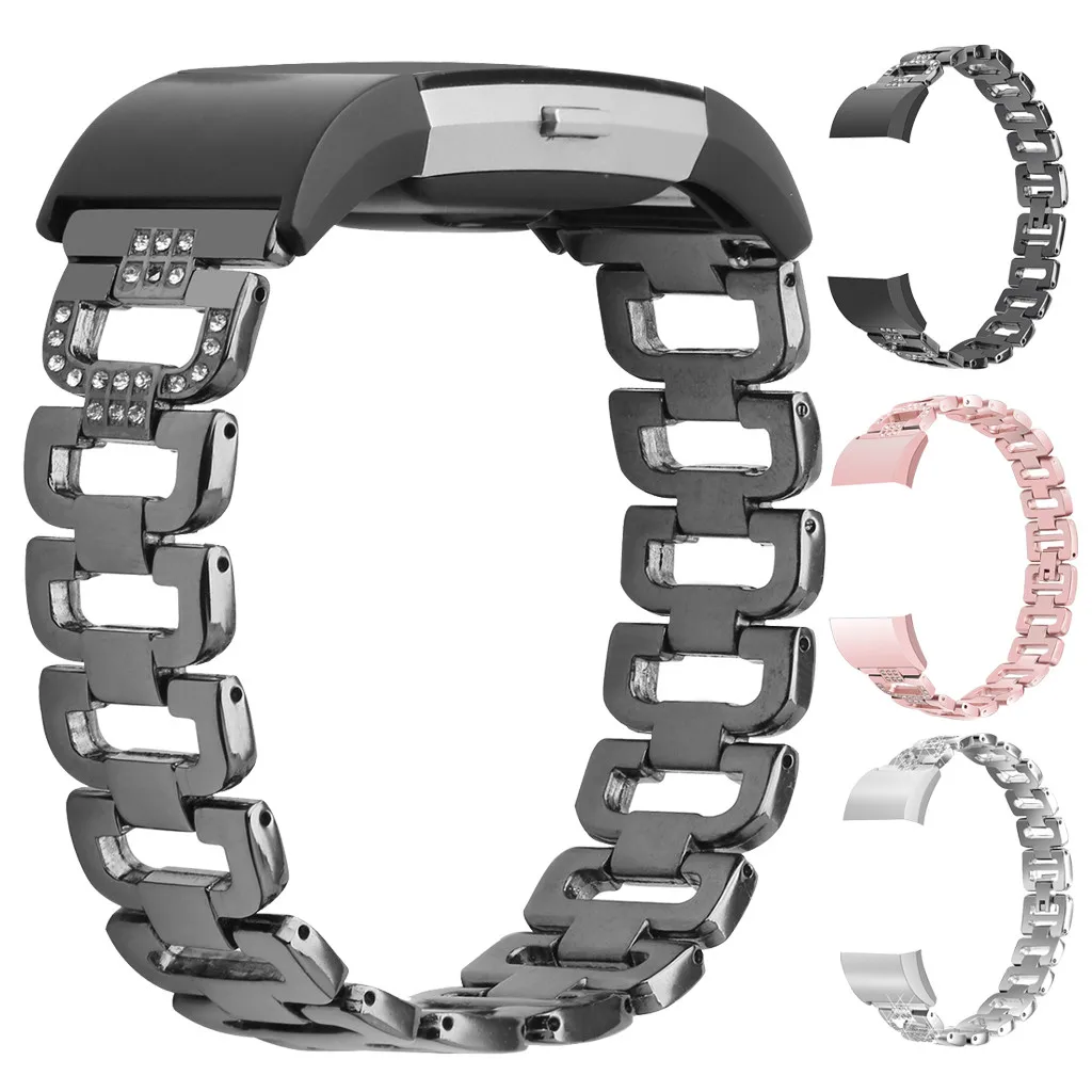 

SmartWatch Smart Watch Strap Smartband Replacement Small Metal Crystal Watch Band Wrist strap For Fitbit Charge 2 Wristband