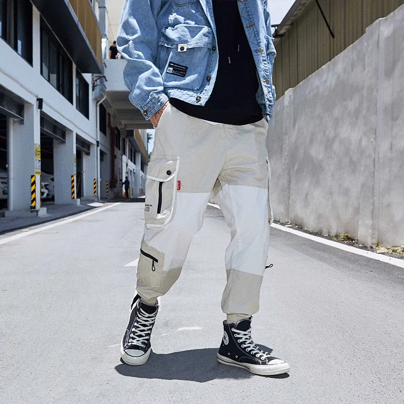 Hip Hop Harem Pants Men Color Patchwork Joggers Track Trousers Harajuku Streetwear Male Jogger Pant Clothing WG394