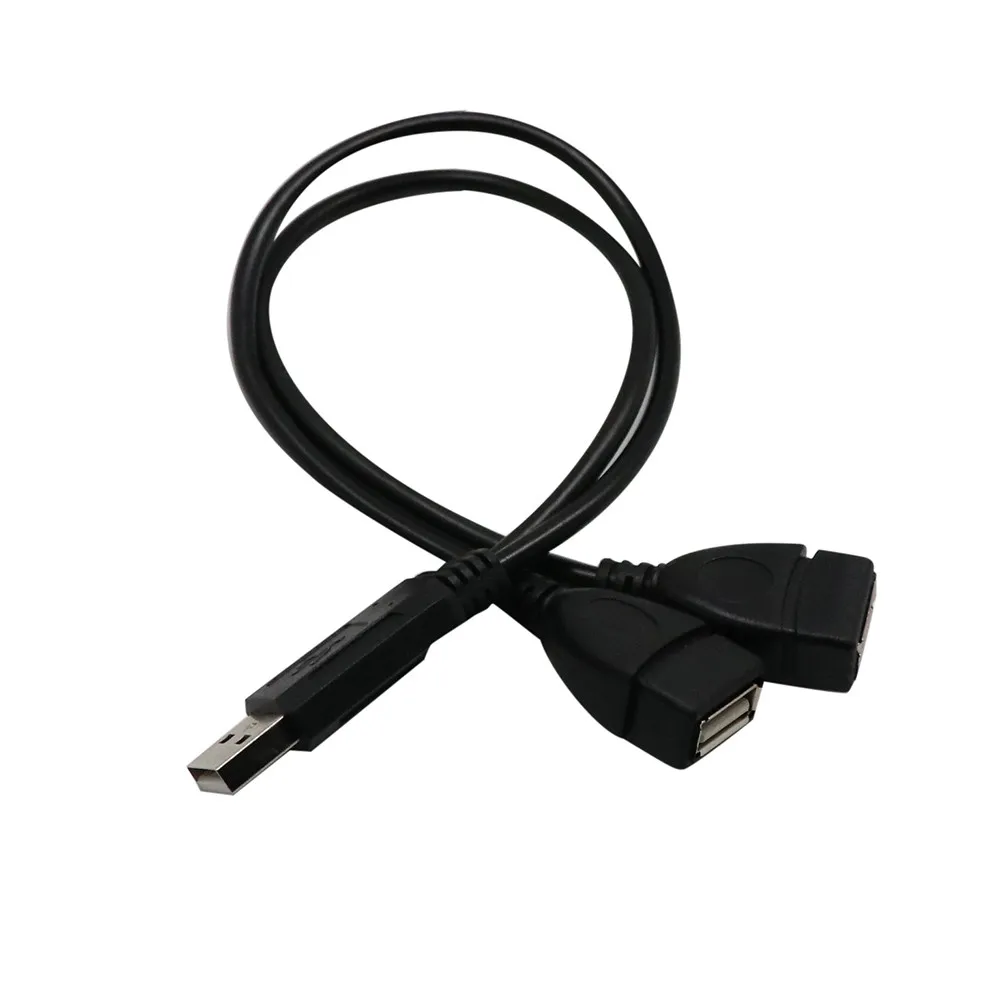 

USB 2.0 A Male To 2 Dual Female Jack Y Splitter Hub Power Cord Adapter Cable NEW for USB device USB female#P