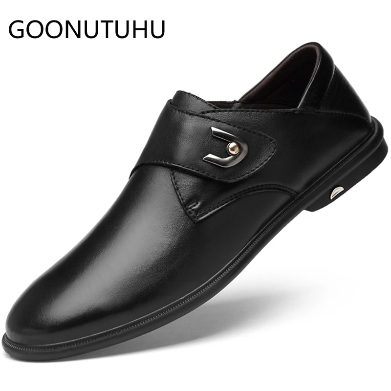 

2019 new fashion men's shoes casual genuine leather loafers male size 36-44 black & brown slip on shoe man driving shoes for men