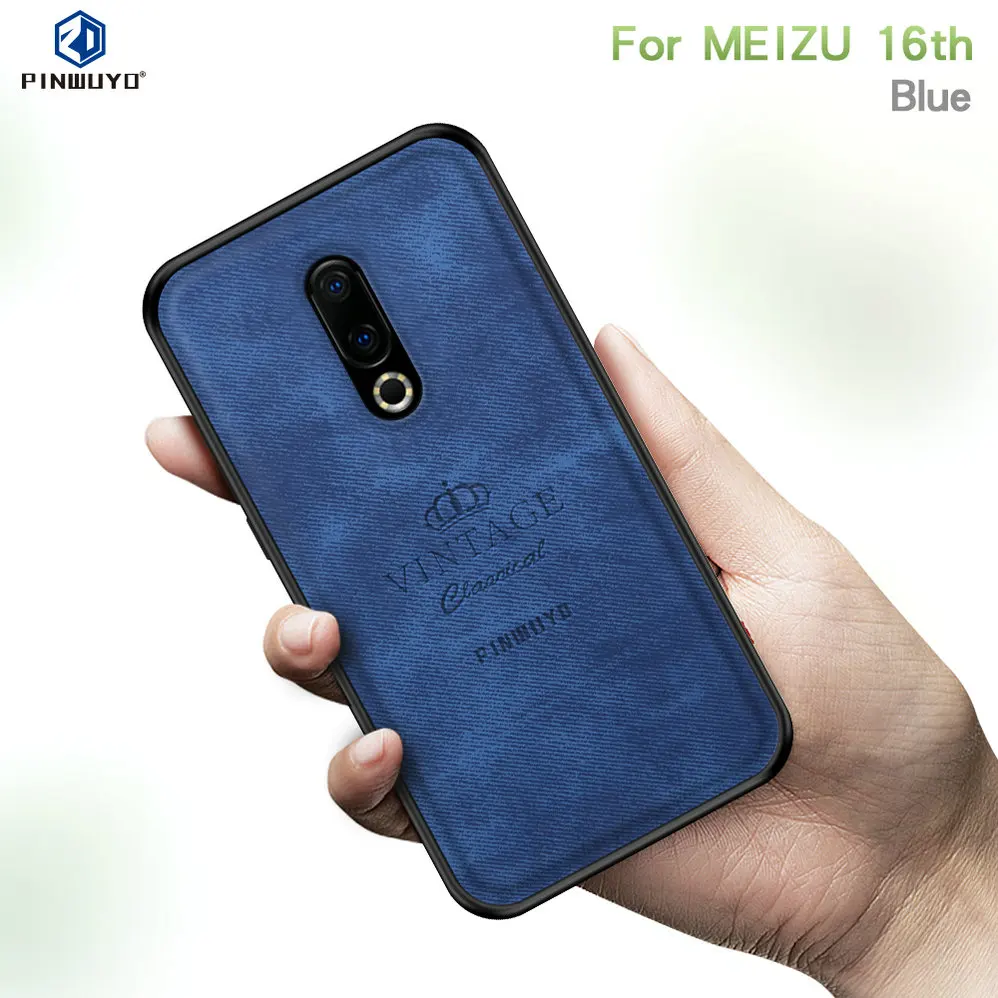 For Meizu 16 /16 Plus Case Slim Hybrid Silicone TPU PC Cloth Shockproof Mobile Phone Protection Back Cover Shell Vintage |