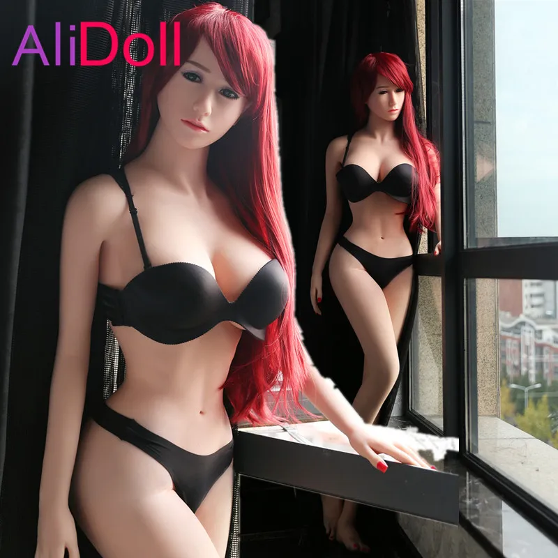 ALIDOLL 165 см (фута) красные волосы для женщин настоящие силиконовые секс куклы