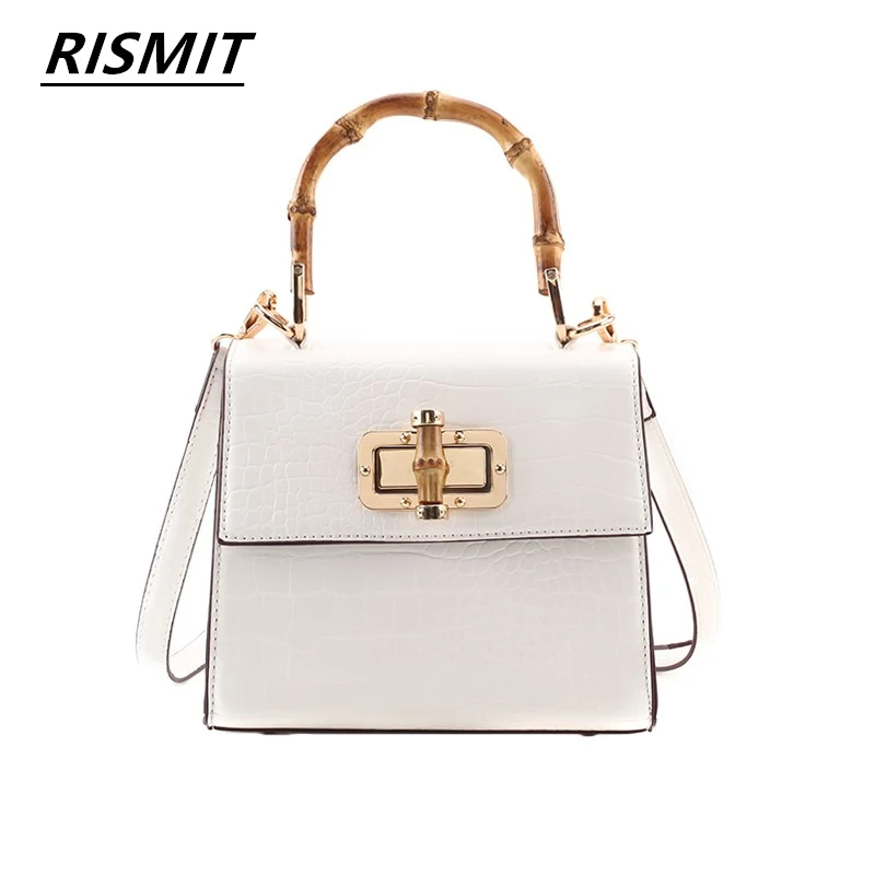 

Handbag Crocodile Luxury for Women, with top Handle bag Bamboo Cross Bag Designer handbag, casual Small Female Bag with flap, 20