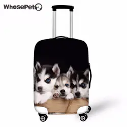 Whosepet Хаски милые камера Крышка для чемоданов эластичный стрейч спандекс багажник охватывает собаки Печать Путешествия багаж защитный