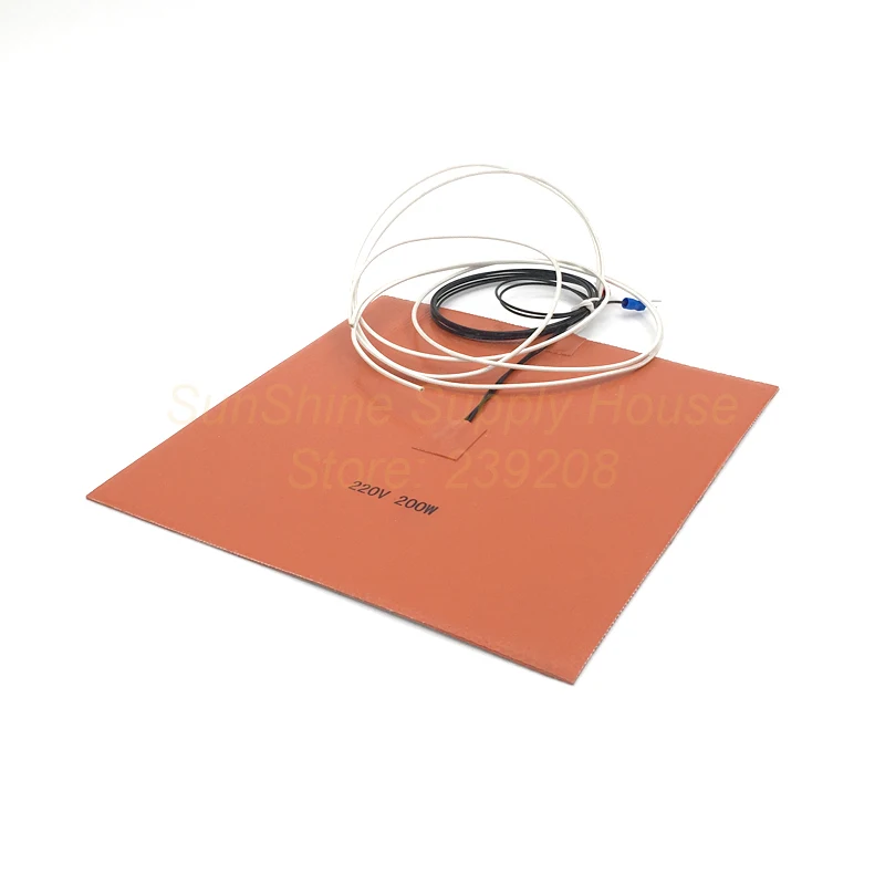 

Silicone heating pad heater 200*200mm 220v 200w high quality flexible, Heating pad, Heating Element 3D printer