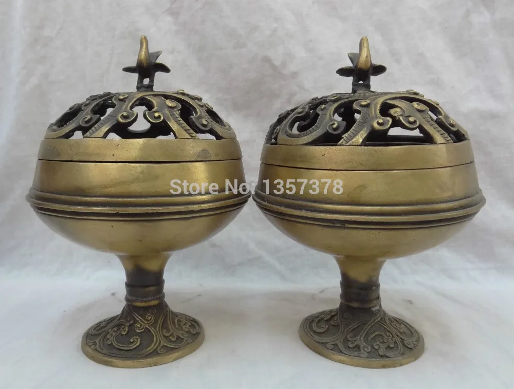 

shitou 00462 8" Chinese Pure Bronze Dragon Crane Head Statue Incense Burner Censer Holder discount 30% (C0324)