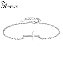 FOREWE Модные женские ювелирные изделия браслет из стерлингового серебра 925 пробы браслет со скрещивающимися цепочками Роскошные ювелирные изделия вечерние подарки
