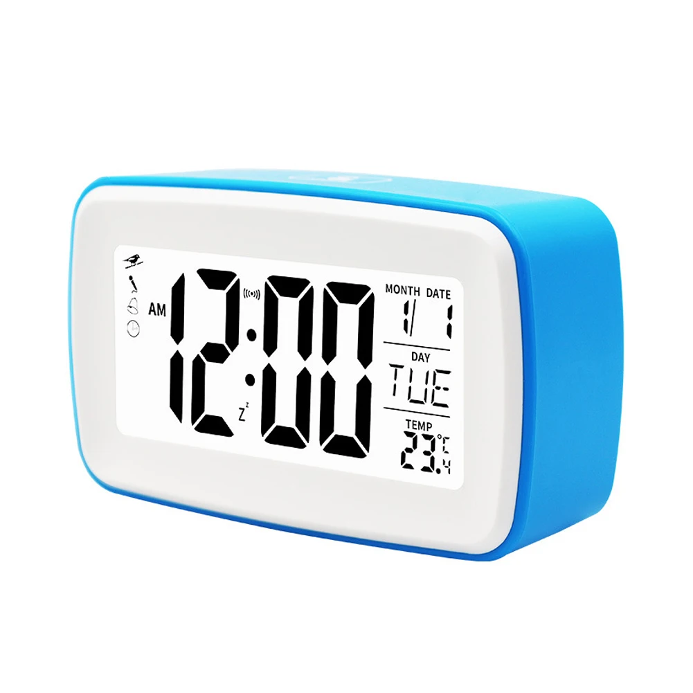 

Recording Bedroom Simple Battery Operated Travel Silent Alarm Clock Night Light Smart Non Ticking Snooze Function LED Digital