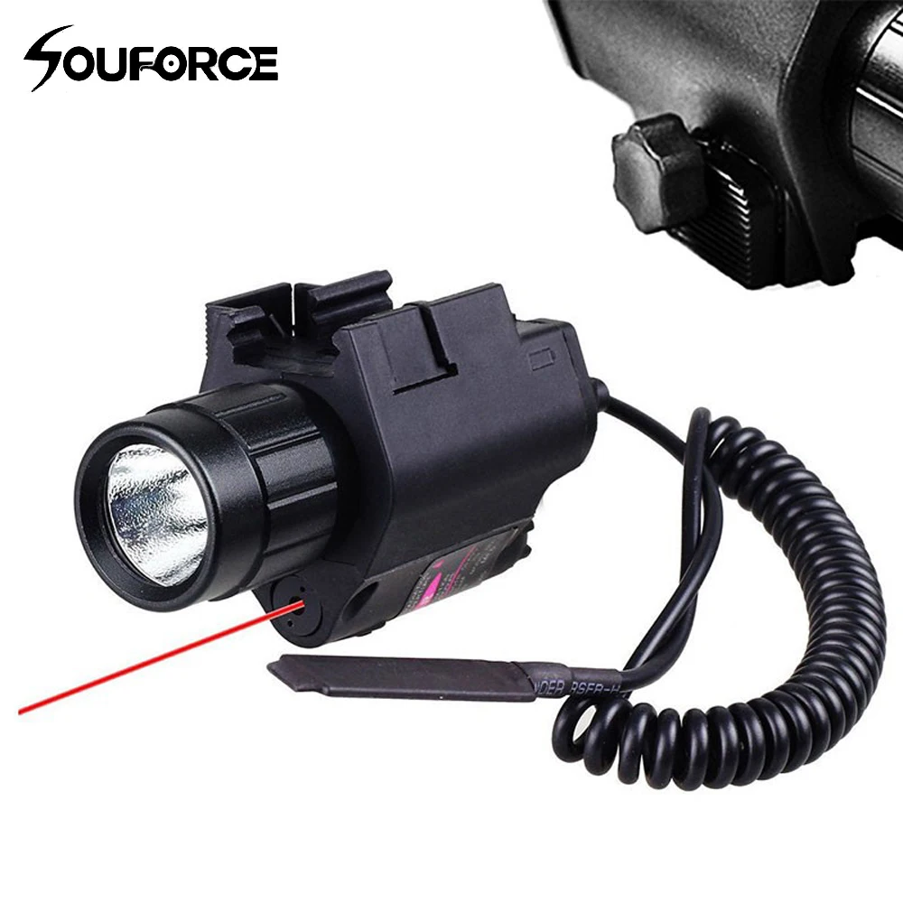 

Hunting Tactical Laser Sight 650nm Red Dot Laser Sight + 200LM CREE LED Flashlight For Glock 17 Shotgun Pistol Rifle