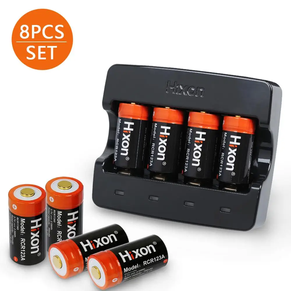 

8pc set 700mAh 3.7V Li ion rechargeable protected battery and charger for Arlo HD and Reolink argus replacement battery