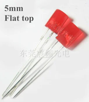 

100pcs/color 5mm Flat top red Round led 5mm DIP LED without fringe indicator LED light diode