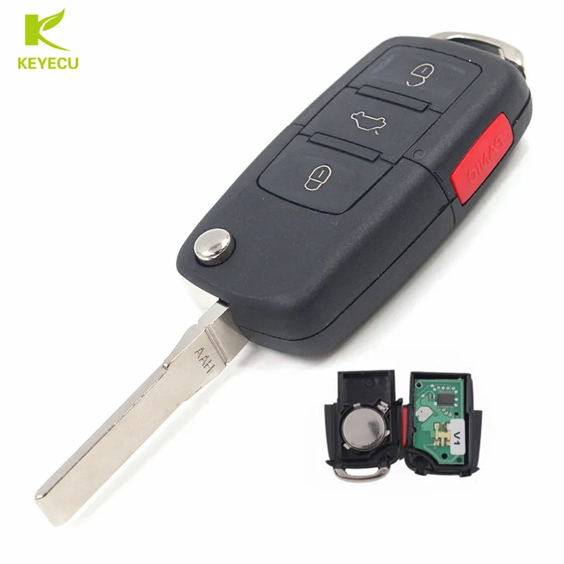 KEYECU складной удаленный ключевой 3+ 1 кнопки 315 мГц 1K0 959 753 P с ID48 чип для VW 2006-2009 Golf GTI Кролик CC
