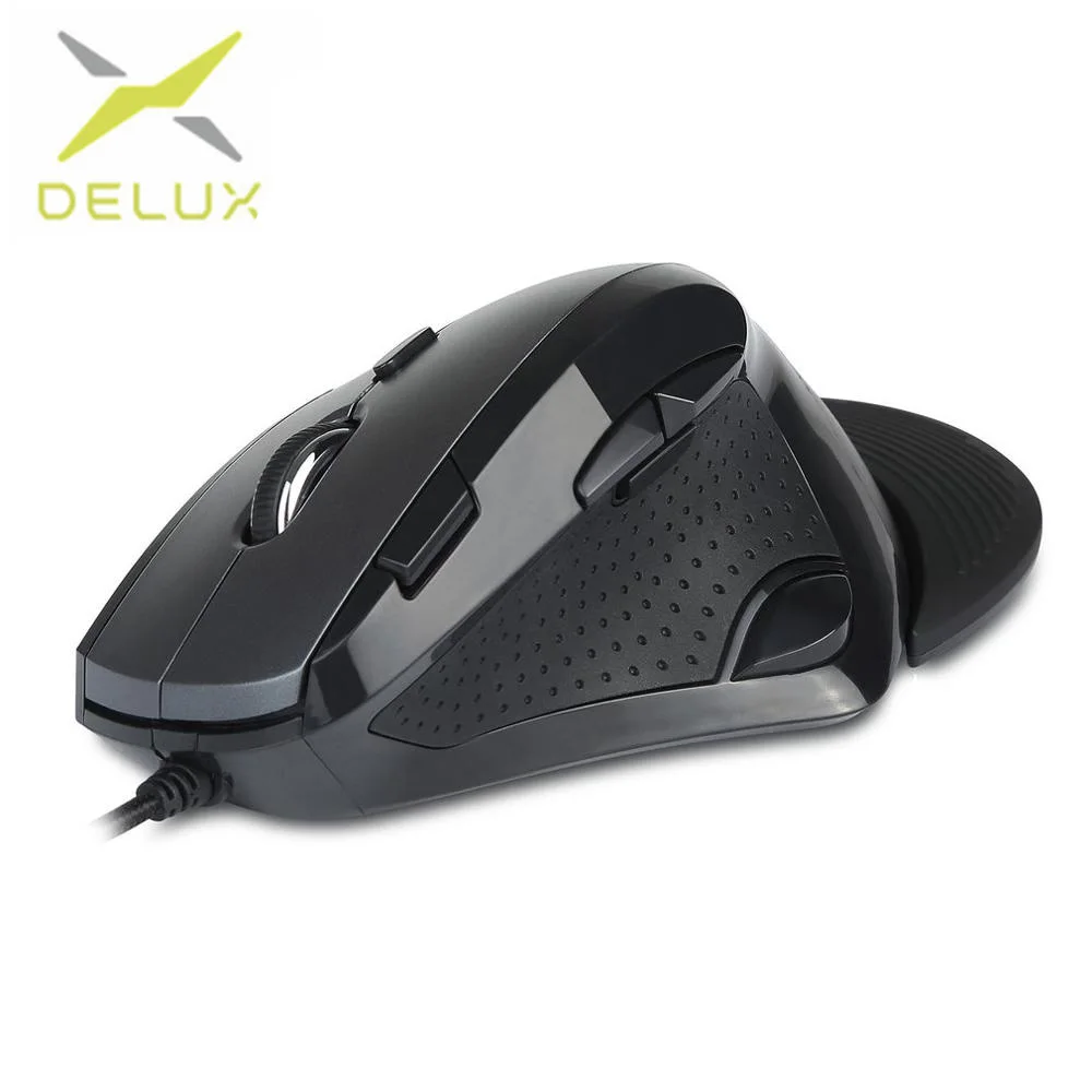 

Delux wired gaming mouse M910 Ergonomic design 1000/1500/2000/3000/4000 DPI Removable wrist support for portable mouse gamer