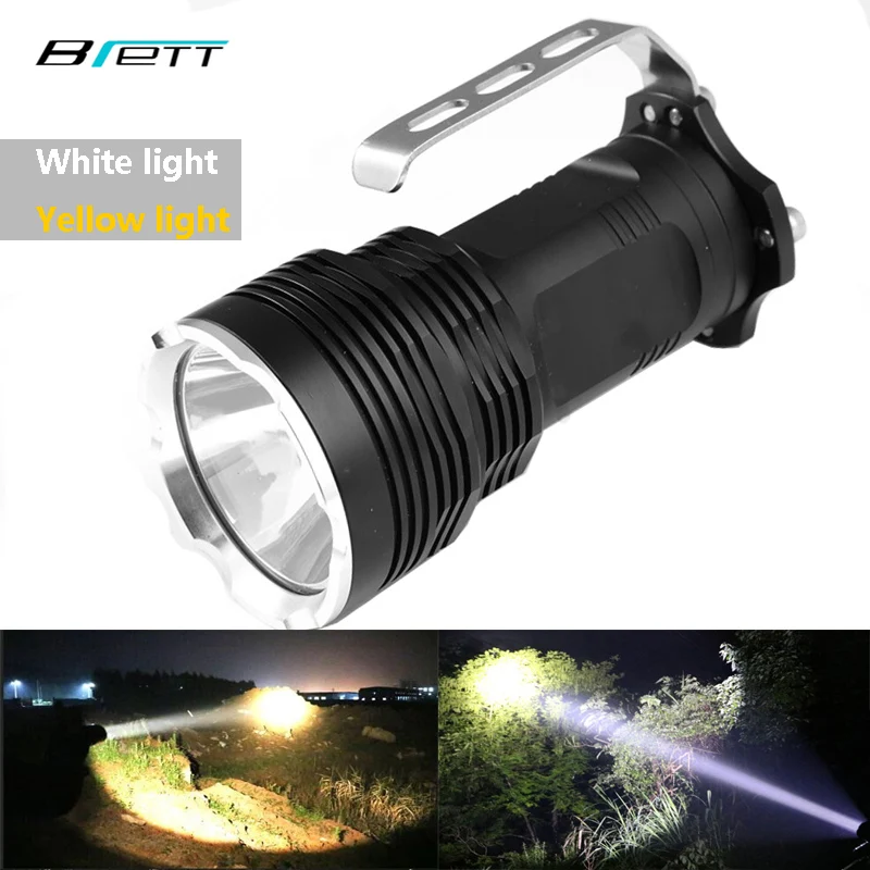 Flashlight led XM-L2 White or T6 yellow can choose Shock Resistant portable lamp Camping Adventure Hunting LED Searchlight