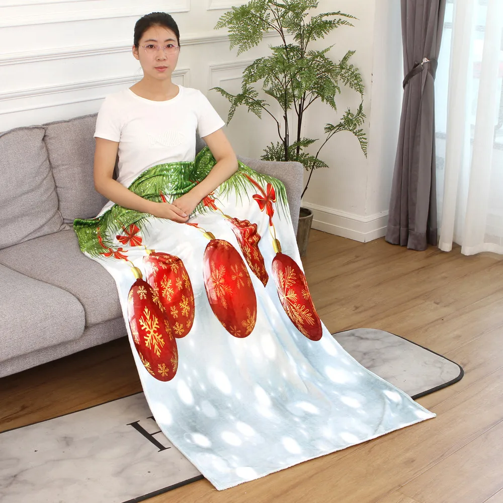 Рождественские одеяла из фланелевой ткани диван-кровать одеяло 150X200 см