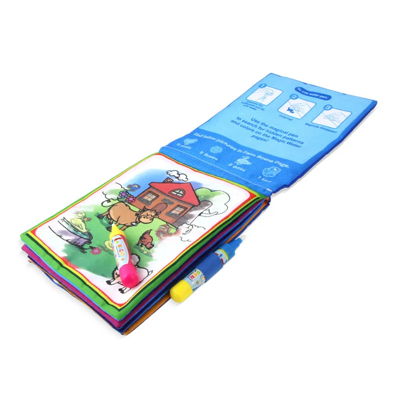Новинка 21*17 см волшебная тканевая книга для рисования воды для детей обучающие и развивающие игрушки для рисования с 2 шт волшебных ручек Подарки