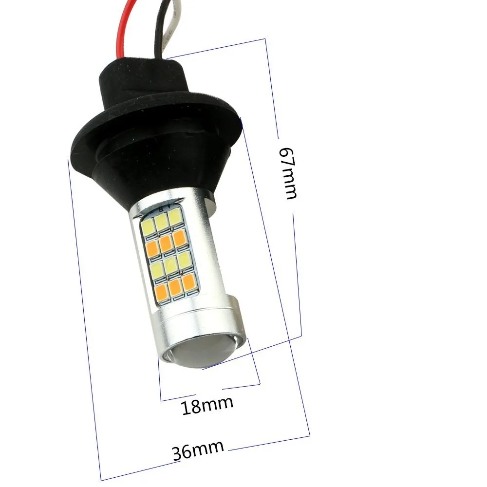 2 шт Белый/янтарный 42SMD 2835 чипсеты светодиодный набор ламп с 1156 BA15S база для авто автомобильный светильник сигнала поворота s дневной ходовой светильник