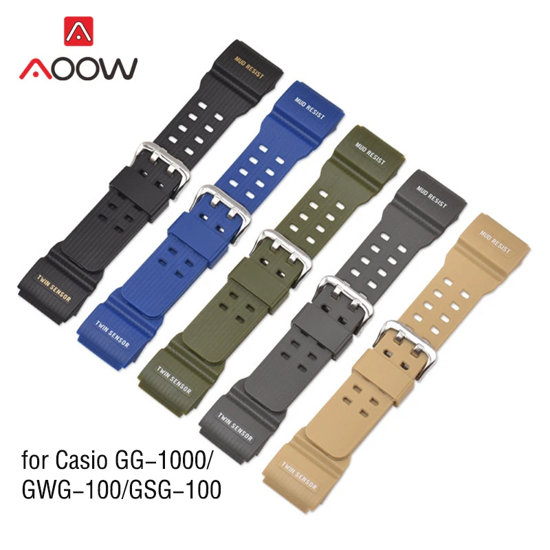 الراتنج حزام الساعات ل كاسيو G صدمة GG 1000 / GWG 100 / GSG 100 الرجال  الرياضة مقاوم للماء استبدال سوار الفرقة حزام ساعة اكسسوارات|Watchbands| -  AliExpress