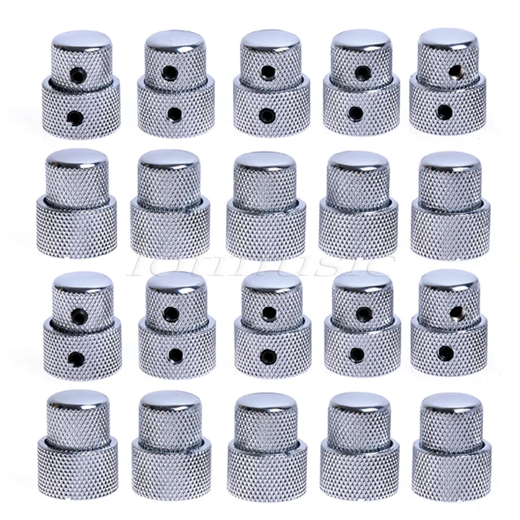 20 set Chrome Dual Control Guitar Knob Dual Screw Stylein Guitar Parts