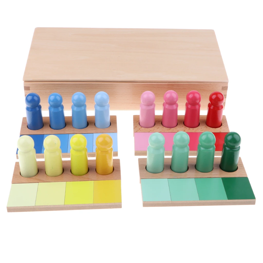 

Montessori Sensorial Material Toy - Wooden Gradient Color Matching Kids Early Education