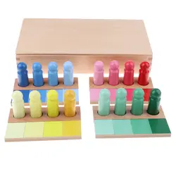 Montessori sensorial материал игрушка-деревянный градиент цвет соответствия Дети Раннее образование