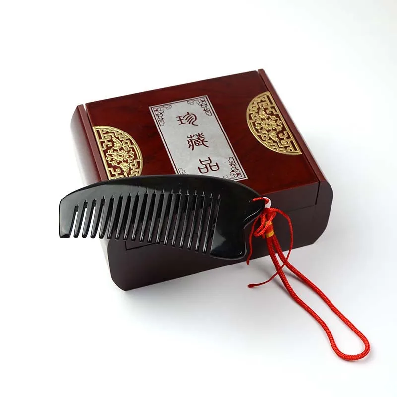 Manufacturers supply wholesale handmade custom horn comb black print logo duckling massage | Красота и здоровье
