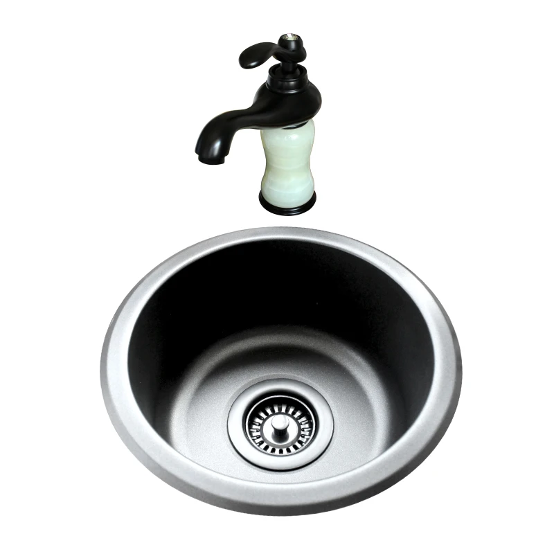 Black nanometer bar round small sink small single slot 304 stainless