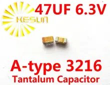 47 МКФ 6.3 В тип 1206 3216 476J SMD Танталового Конденсатора Разъем TAJA476K006RNJ x500PCS
