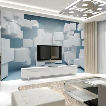 

Home Decor Wall Papers Stickers Modern Geometric Photo Wallpaper Mural 3D Living Room Bedroom Self Adhesive Vinyl/Silk Wallpaper