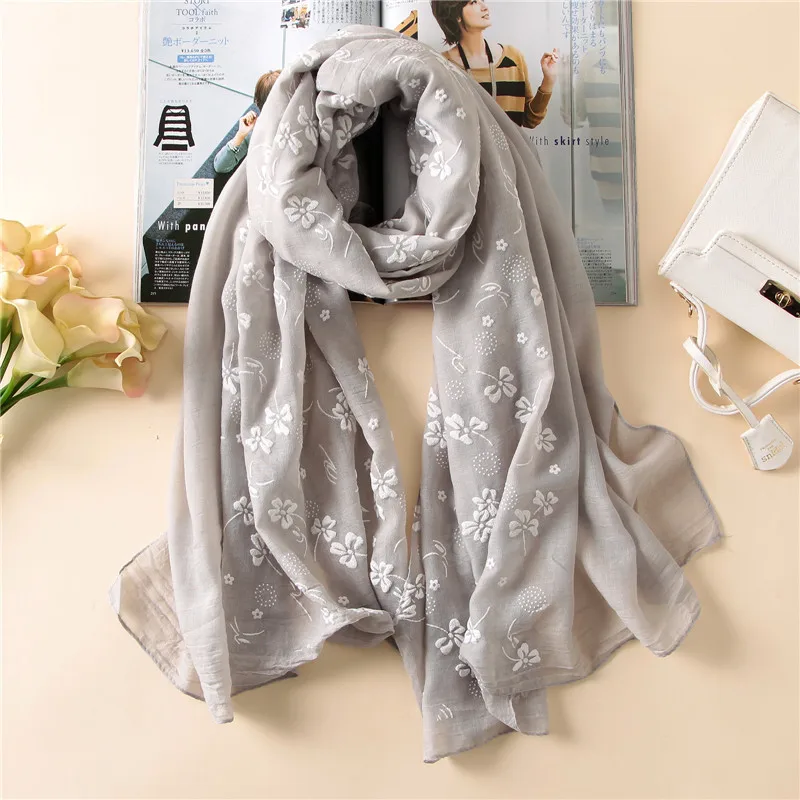 

2018 New Brand Summer Women Viscose Scarf Fashion Polka Floral Silk Scarves Cotton Winter Shawl Lady Pashmina Bandana Foulard
