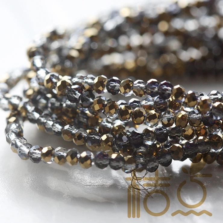 

Tiny 2mm Crystal Czech Beads Plated Rondelle Shape Tassel Jewelry Findings Spacer Earrings Bracelet Necklace Charms Accessories