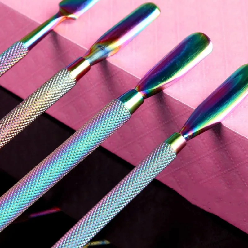 Nail Cuticle Pusher Tweezer Rainbow Cutter Nipper Clipper Dead Skin Remover Manicure Nail Art Tool