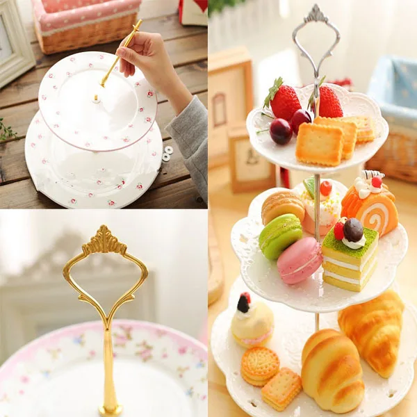 diy cake 2 stand tier Rod Plate Fitting Hot Party Handle 3 Birthday Wedding 2 Crown DIY New Stand Cake Cake Tier or